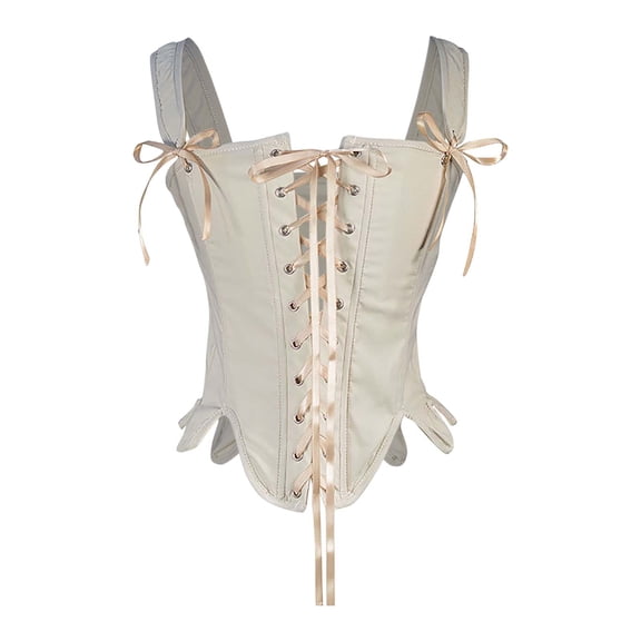 Hvyesh Renaissance Corset Tops for Women Vintage Lace Up Overbust Bustier Bodice