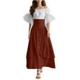 thumbnail image 1 of Hvyesh Renaissance Costume Women Medieval Victorian High Waisted Button Skirt Set, 1 of 7