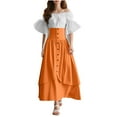thumbnail image 1 of Hvyesh Renaissance Costume Women Medieval Victorian High Waisted Button Skirt Set, 1 of 8
