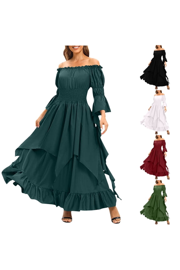 Renaissance Dress Women Medieval Costume Victorian Dresses Peasant Gothic Fairy Witch Wedding Under Dress