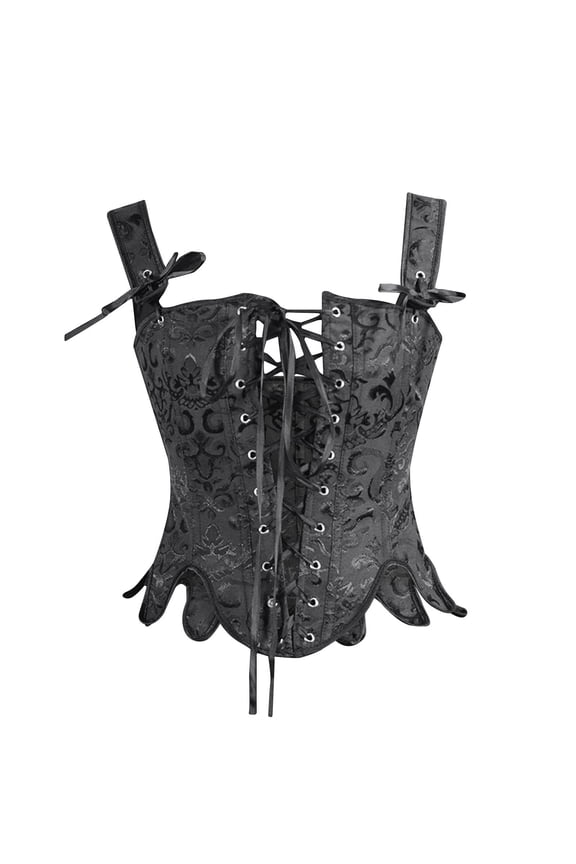 Renaissance Fairy Corset Vintage Jacquard Floral Lace Up Shapewear Bustier for Women