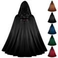 thumbnail image 1 of Hvyesh Renaissance Hooded Cape Men Women Velvet Cloak Victorian Capelet Medieval Hobbit Halloween Costume, 1 of 4