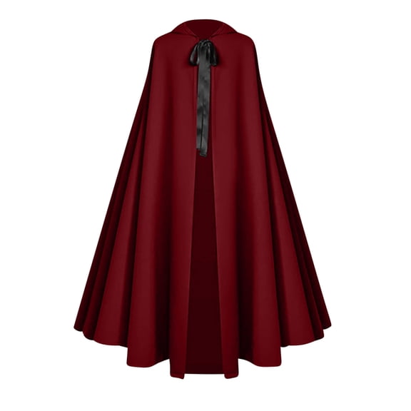 Hvyesh Renaissance Hooded Cape Velvet Cloak Victorian Capelet Medieval Hobbit Halloween Costume