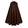 thumbnail image 1 of Hvyesh Gothic Steampunk Cloak Medieval Renaissance Hooded Cape Trendy Role-playing Halloween Stage Capelet with Hood, 1 of 3