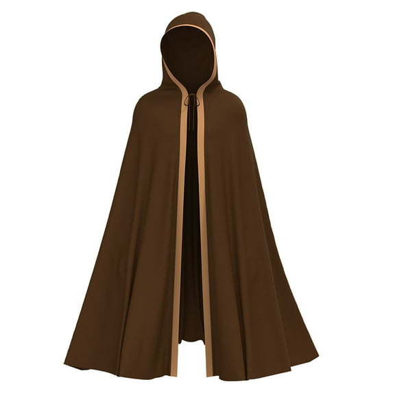 Hvyesh Renaissance Hooded Cape Vintage Medieval Cloak with Hood Halloween Costume