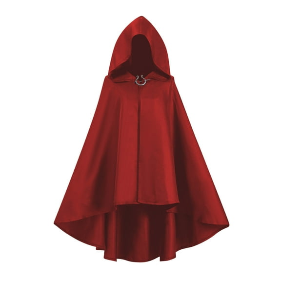 Hvyesh Renaissance Hooded Cloak Medieval Fantasy Cape with hood Unisex Wizard Witch Cape Halloween Cosplay Costume