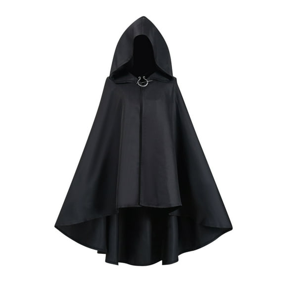 Hvyesh Renaissance Hooded Cloak Medieval Fantasy Cape with hood Unisex Wizard Witch Cape Halloween Cosplay Costume