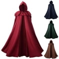 thumbnail image 1 of Hvyesh Renaissance Hooded Cloak for Women Men, Adult Medieval Cape with Hood,Viking Cloak, 1 of 10