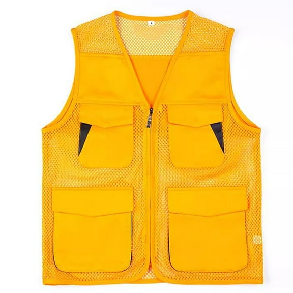 Hvyesh Safety Vest,Work Vest Multi-Pockets Zipper Unisex Work Vest Volunteer Activity Event Waistcoat