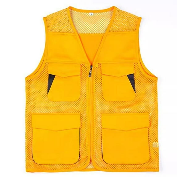 Hvyesh Safety Vest,Work Vest Multi-Pockets Zipper Unisex Work Vest Volunteer Activity Event Waistcoat