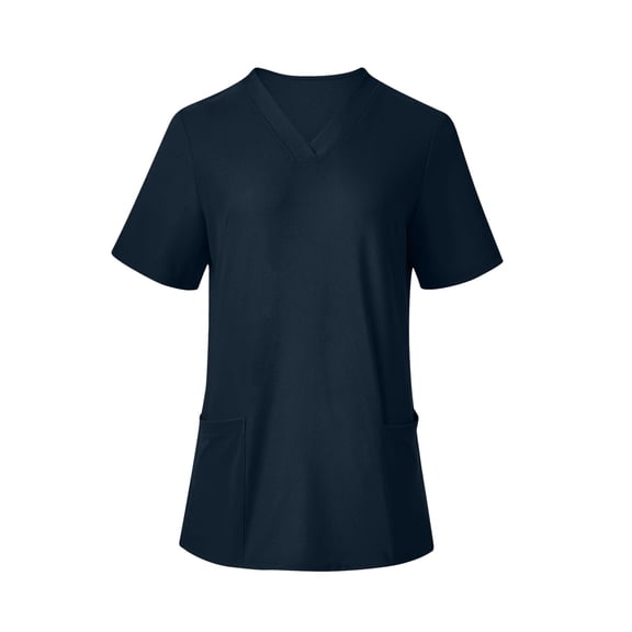 Hvyesh Scrub Top for Women Strecth Short Sleeve Scrub Shirts Slim Fit Solid V Neck Working Uniform Summer Workwear