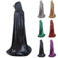 thumbnail image 1 of Hvyesh Shiny Hooded Cap Unisex Full Length Hooded Cape Halloween Christmas Cloak Trendy Shiny Holiday Robe Cape, 1 of 5