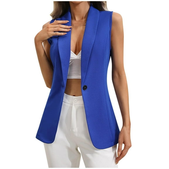 Hvyesh Sleeveless Vest Blazer for Women Casual Open Front Work Office Tops 2025 Summer Fall Business Casual Blazer Jackets