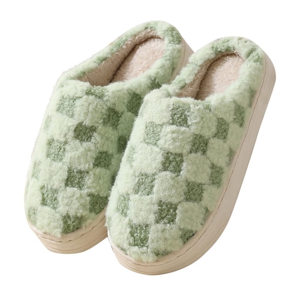Hvyesh Slipper House for Women Men Plush Warm Fuzzy Slippers Fluffy Slip On Bedroom Shoes Indoor