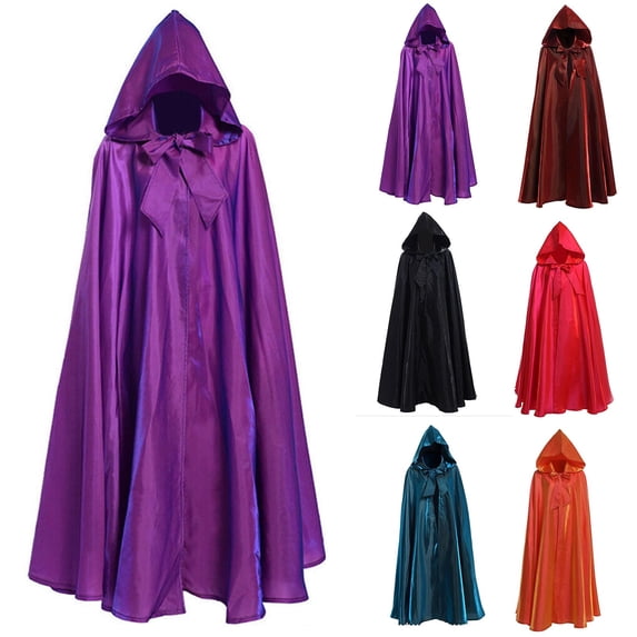Hvyesh Steampunk Cosplay Hooded Cloak Medieval Vampire Costume for Women Adult Halloween Cape