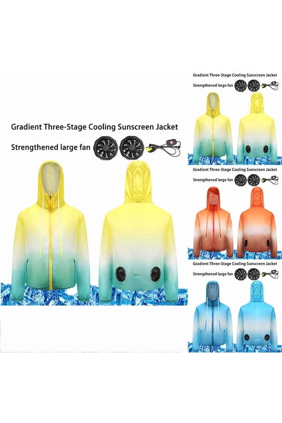 Summer Cooling Fan Jacket USB Sun Protective Cooling Hiking Hoodies Men Women Fans Air Conditioning Fishing Outerwear