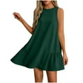 thumbnail image 1 of Hvyesh Summer Dresses for Women 2025 Sleeveless Crewneck Tank Dress Cute Ruffle Loose Vacation Mini Tshirt Dress, 1 of 7
