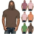 thumbnail image 1 of Hvyesh Sun Protection Fishing Shirts for Men UPF 50+ Short Sleeve Hoodie with Face Mask UV Rash Guard Quick Dry Hiking Shirt, 1 of 9