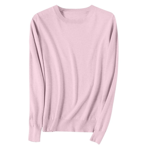 Hvyesh Sweaters for Women Lightweight Crewneck Sweaters Soft Plain Crop Sweater Fall Knit Sweaters