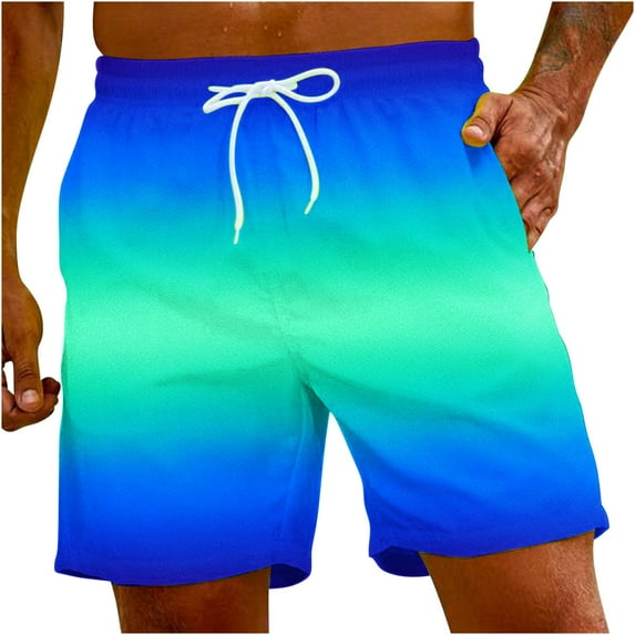 Hvyesh Swim Trunks for Men Big and Tall Hawaiian Bathing Tie Dye Swimsuits Quick Dry Beach Shorts with Pockets