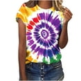 thumbnail image 1 of Hvyesh Tie Dye Shirt Women Loose Fit Short Sleeve Tee Shirt Crew Neck Casual Summer Tops, 1 of 5