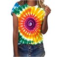 thumbnail image 1 of Hvyesh Tie Dye T Shirts for Women Teens Teen Girls Rainbow Tshirts Funny Short Sleeve Summer Tops Round Neck Tees, 1 of 5