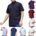 thumbnail image 1 of Hvyesh Tshirts for Men Big and Tall Casual Button Down Shirts Short Sleeve Summer Work Shirt Vacation Camp Collared Shirts, 1 of 3