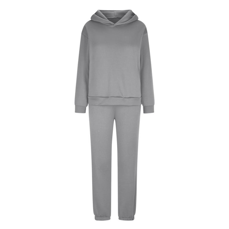 Hvyesh Two Piece Tracksuit for Women Long Sleeve Solid Pullover