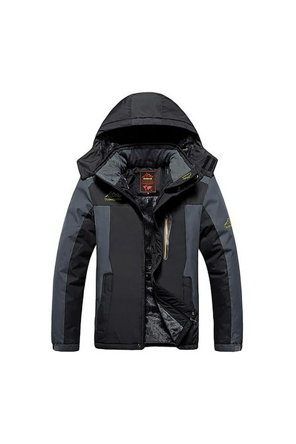 Unisex Parka Coat Thick Waterproof Windproof Jacket Warm Winter Snow Coat Plush Mountain Windbreaker Hooded Jacket