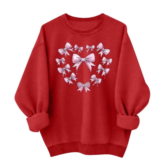 Hvyesh Valentine's Sweatshirt for Women Love Heart Pullover Shirts Casual Long Sleeve Valentine Tshirt Clothes Tops