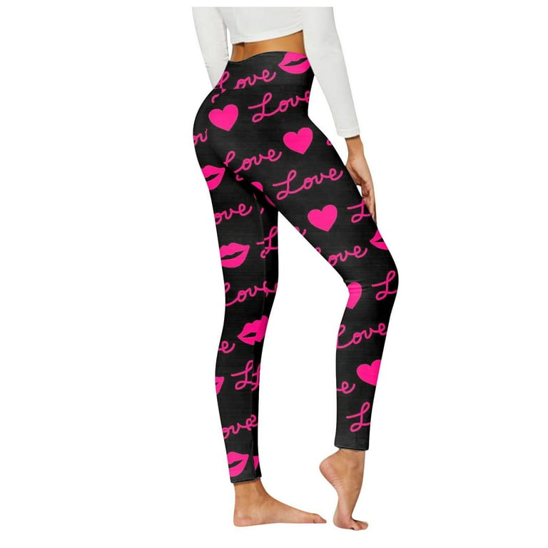 Hvyesh Valentines Leggings for Women High Waisted Tummy Control