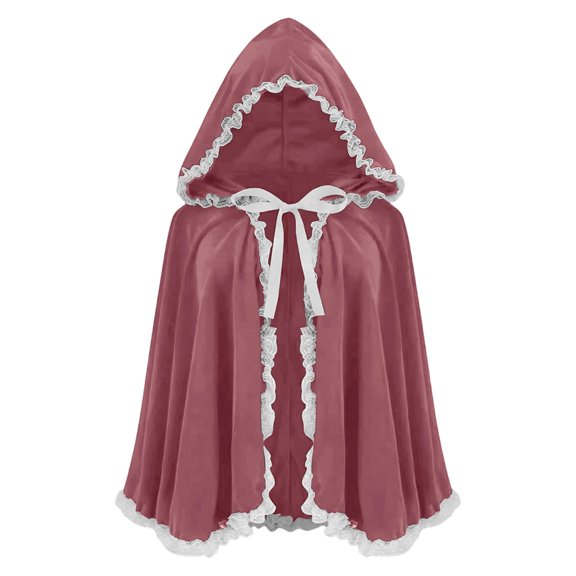 Hvyesh Velvet Riding Hooded Velvet Cloak Halloween Christmas Cosplay Party Fancy Cape