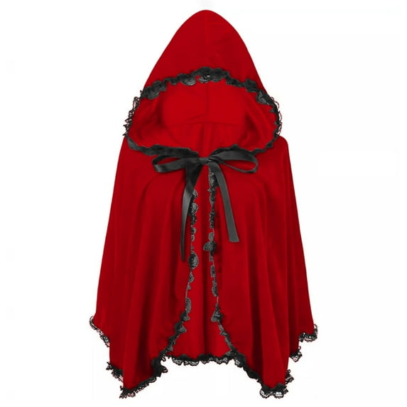 Hvyesh Velvet Riding Hooded Velvet Cloak Halloween Christmas Cosplay Party Fancy Cape