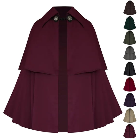 Hvyesh Victorian Steampunk Cape Gothic Renaissance Pirate Capelet Short Cloak
