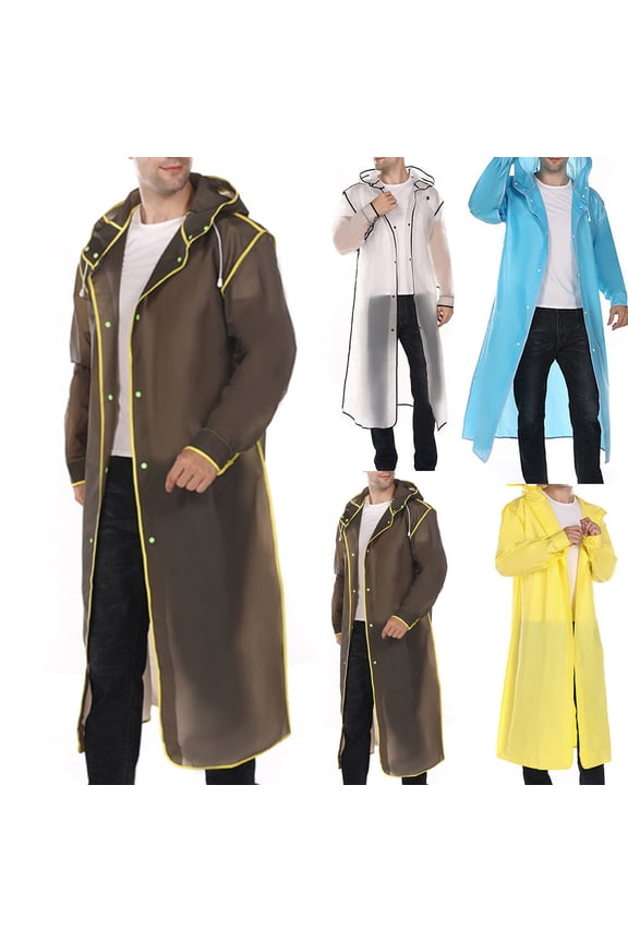 Waterproof Rain Ponchos for Adults-Reusable Emergency Raincoats with Hood and Drawstring Solid Raincoats Survival