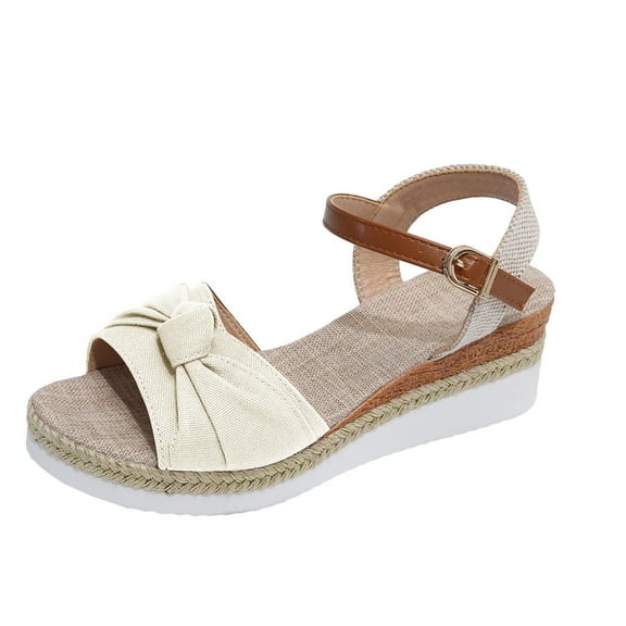 Hvyesh Wedge Espadrilles for Womens Dressy, Espadrilles Slingback Wedge Sandals Buckle Strap Comfortable Casual Summer Wedges Shoes