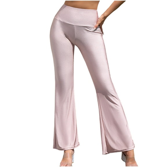 Hvyesh Wide Leg Yoga Pants for Women Bootcut Flare Leggings High Waist Dance Sports Pants Tummy Control Workout Yoga Pants