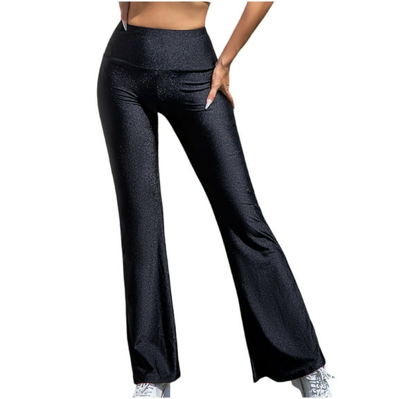 Hvyesh Wide Leg Yoga Pants for Women Bootcut Flare Leggings High Waist Dance Sports Pants Tummy Control Workout Yoga Pants