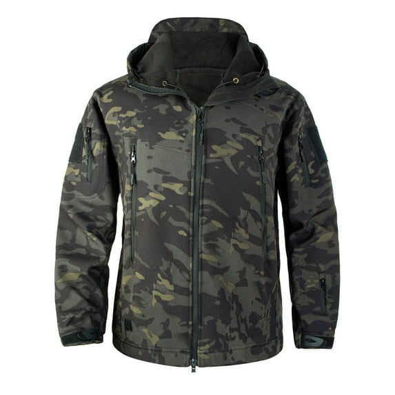 Hvyesh Winter Jacket Coats for Men Thick Snow Coat Softshell Outdoor Sports Thermal Tops Cozy Fleece Inner Waterproof Ski Jacket