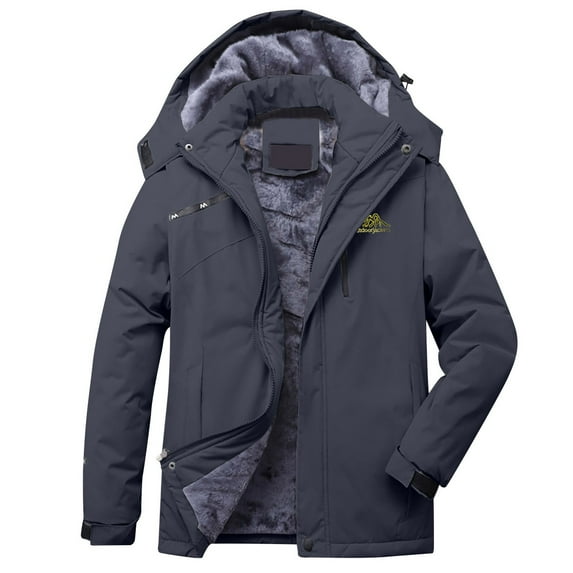 Hvyesh Winter Ski Jacket for Women Long Sleeve Hoodied Windproof Coat Warm Outdoor Hiking Insulated Jacket Trendy Fleece Windbreaker Jackets