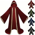 thumbnail image 1 of Hvyesh Wizard Robe with Hooded Halloween Vampire Witch Cloak Trendy Cosplay Costume, 1 of 7