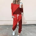 thumbnail image 1 of Hvyesh Women 2 Piece Outfits Trendy Plue Size Lounge Sets Crewneck Long Sleeve Tops High Waisted Pants Comfy Outfit Sets Jogger Tracksuit, 1 of 4