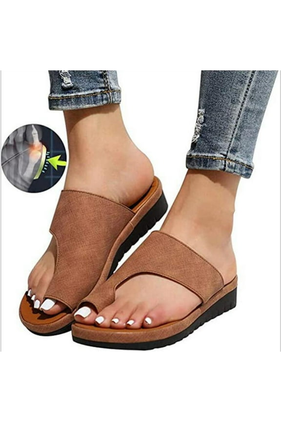 Women Bunion Sandals Thick Bottom Wedge Slippers Orthopedic Flip Flops Summer Shoes