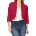 thumbnail image 1 of Hvyesh Women Casual Blazer Plus Size Long Sleeve Open Front Cardigan Outwear Basic 2025 Solid Short Jacket Coat, 1 of 8