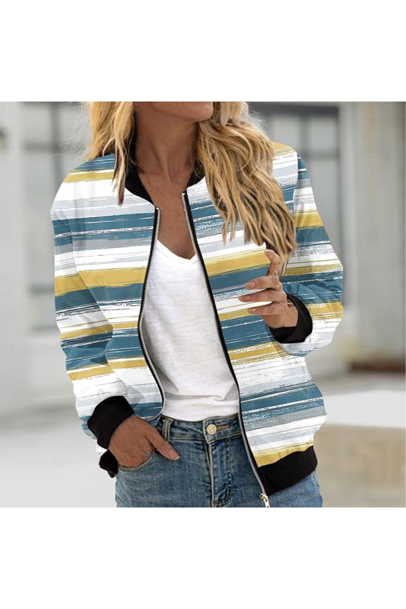 Women Fall Bomber Jackets Trendy Tie Dye Print Long Sleeve Coat Full Zip Casual Jackets 2025 Going Out Workout Jackets Green