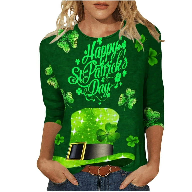 Long Sleeve St Patrick Day Shirts Women St Patricks Day Gift for Women Under  5 Dollars Green Shirts for Women Cute Long Sleeve Tops for Women St  Patricks Day Movies Shirt 