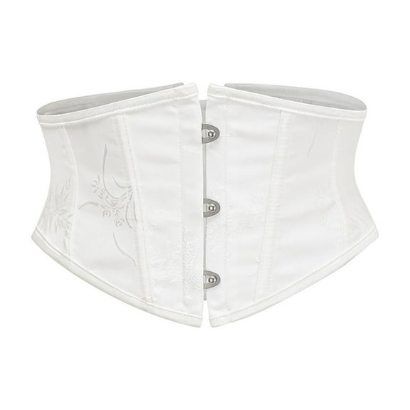 Hvyesh Women Floral Underbust Corset Belt Lacing Up Waist Trainer Corset Top for Renaissance Steampunk Pirate Costume