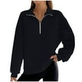 thumbnail image 1 of Hvyesh Women Half Zip Sweatshirts Quilted Pattern Pullover Lightweight Long Sleeve Plain Casual Ladies Sweatshirts Shirts Tops, 1 of 6