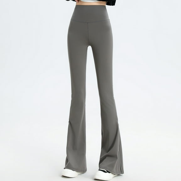 Hvyesh Women High Waist Yoga Pants Bootcut Flare Leggings for Women Tummy Control Stretch Solid Workout Leggings Pants