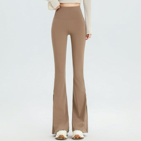 Hvyesh Women High Waist Yoga Pants Bootcut Flare Leggings for Women Tummy Control Stretch Solid Workout Leggings Pants